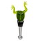 Picnic Plus 5" Green and Stainless Steel Handblown Glass Frog Wine Bottle Stopper